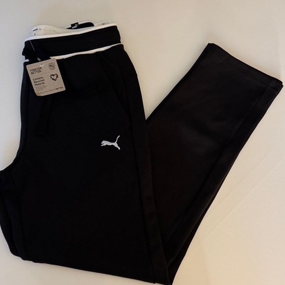 Puma Joggers Sweatpants Mens Small Black Mesh - Picture 1 of 4